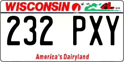 WI license plate 232PXY