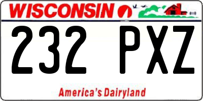 WI license plate 232PXZ