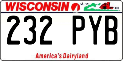 WI license plate 232PYB