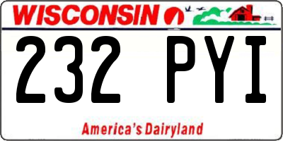 WI license plate 232PYI