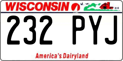 WI license plate 232PYJ