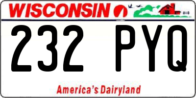 WI license plate 232PYQ
