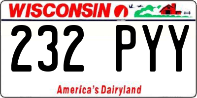WI license plate 232PYY