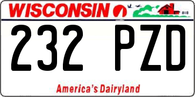 WI license plate 232PZD
