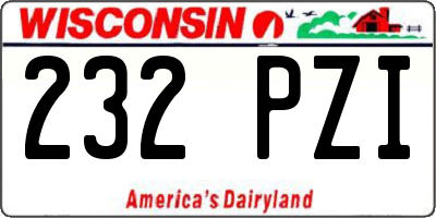 WI license plate 232PZI