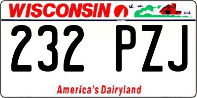 WI license plate 232PZJ