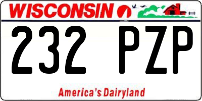 WI license plate 232PZP
