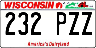 WI license plate 232PZZ