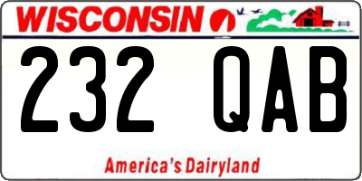 WI license plate 232QAB