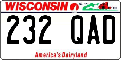 WI license plate 232QAD