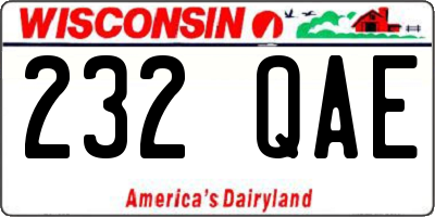 WI license plate 232QAE
