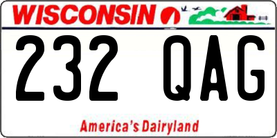 WI license plate 232QAG