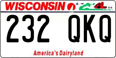 WI license plate 232QKQ