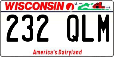 WI license plate 232QLM