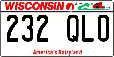WI license plate 232QLO