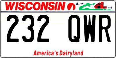 WI license plate 232QWR