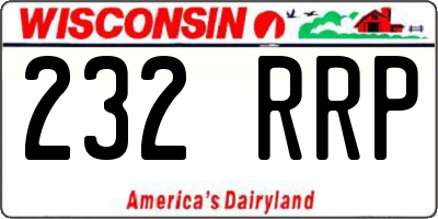 WI license plate 232RRP