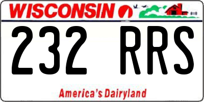 WI license plate 232RRS
