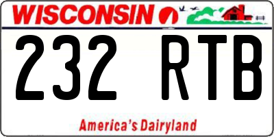 WI license plate 232RTB