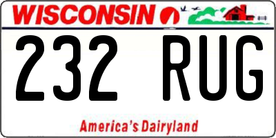 WI license plate 232RUG