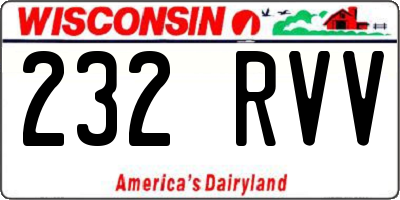 WI license plate 232RVV