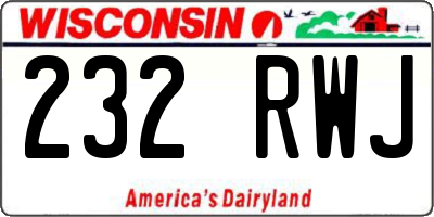 WI license plate 232RWJ