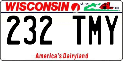 WI license plate 232TMY