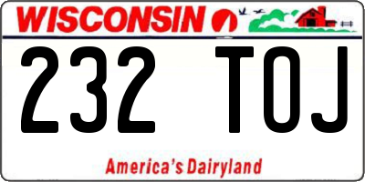 WI license plate 232TOJ