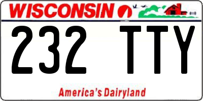WI license plate 232TTY