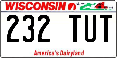 WI license plate 232TUT