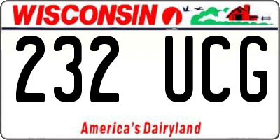 WI license plate 232UCG
