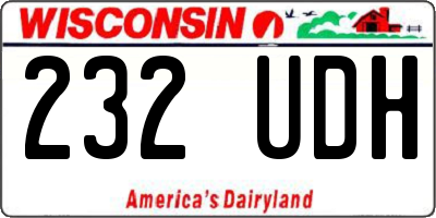 WI license plate 232UDH