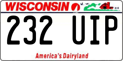 WI license plate 232UIP
