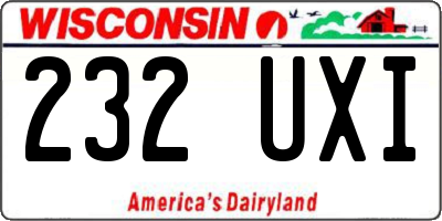 WI license plate 232UXI