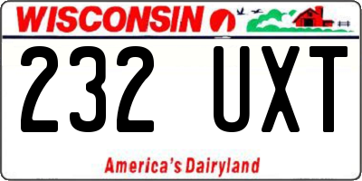 WI license plate 232UXT