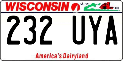 WI license plate 232UYA
