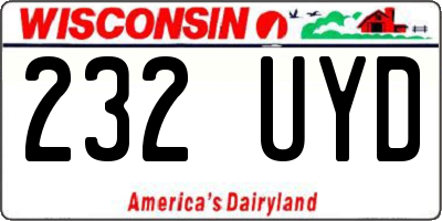 WI license plate 232UYD