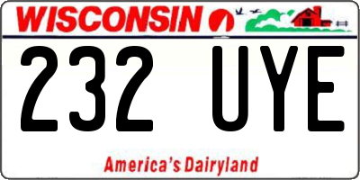 WI license plate 232UYE