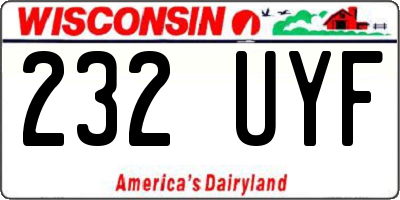 WI license plate 232UYF