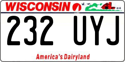 WI license plate 232UYJ