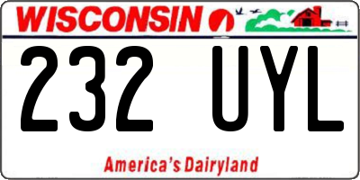 WI license plate 232UYL
