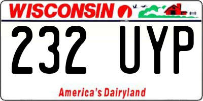 WI license plate 232UYP