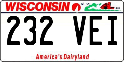 WI license plate 232VEI