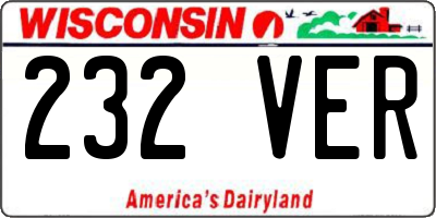 WI license plate 232VER