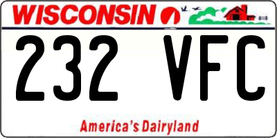 WI license plate 232VFC