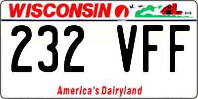 WI license plate 232VFF