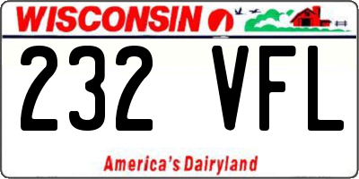 WI license plate 232VFL