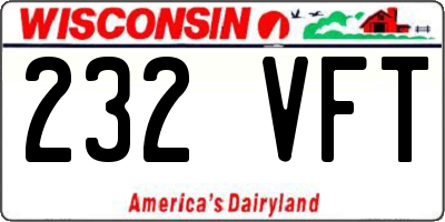 WI license plate 232VFT