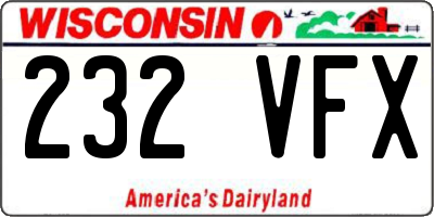 WI license plate 232VFX