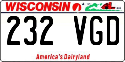 WI license plate 232VGD